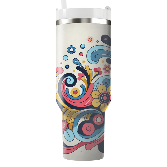 Whimsical Floral Whirlwind  Travel Tumblers