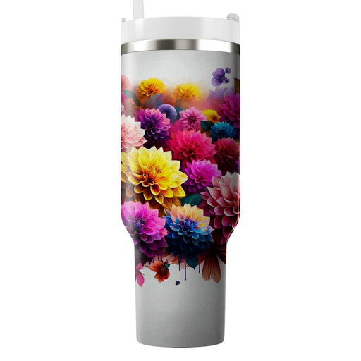 Vibrant Dahlia Dream  Unique Tumblers