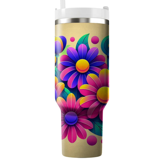 Flower Power Grooves  Tumbler Cups