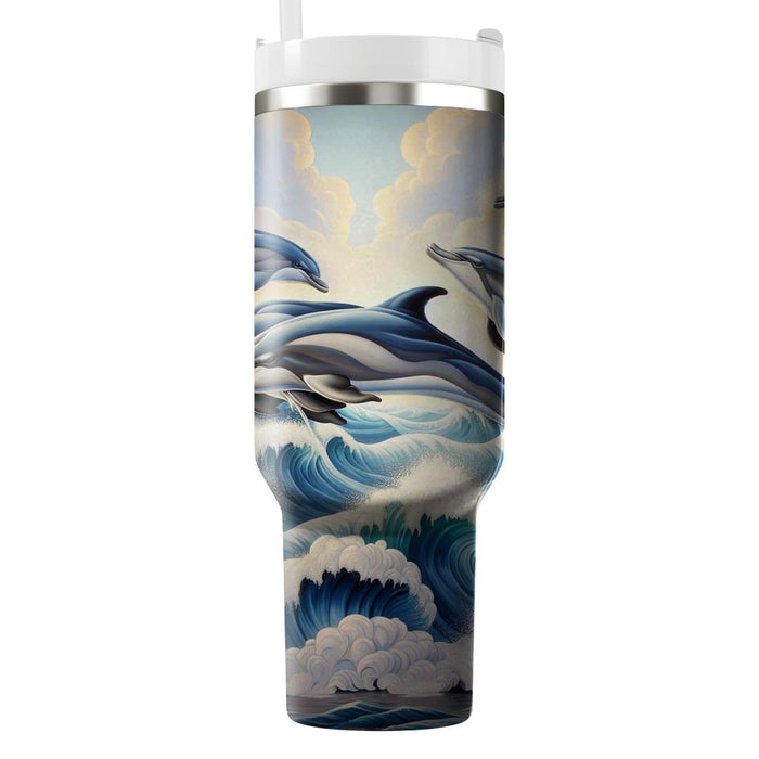 Whimsical Dolphin Dance  Insulated Tumblers