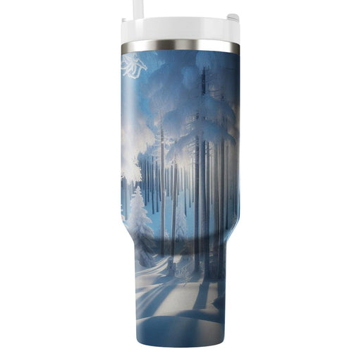 Winter Frost Kissed Forest  Tumblers With Lids