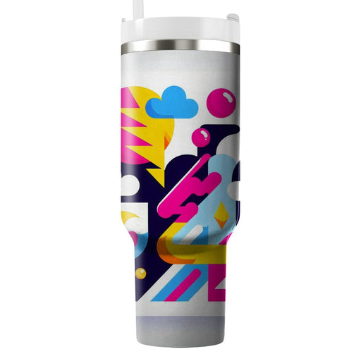 Whimsical Geometric Shapes  Personalized Tumblers