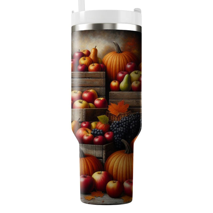 Autumn Orchard Bounty Tumblers With Lids