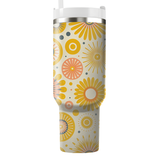 Circular Sunburst Pattern Tumbler Cups