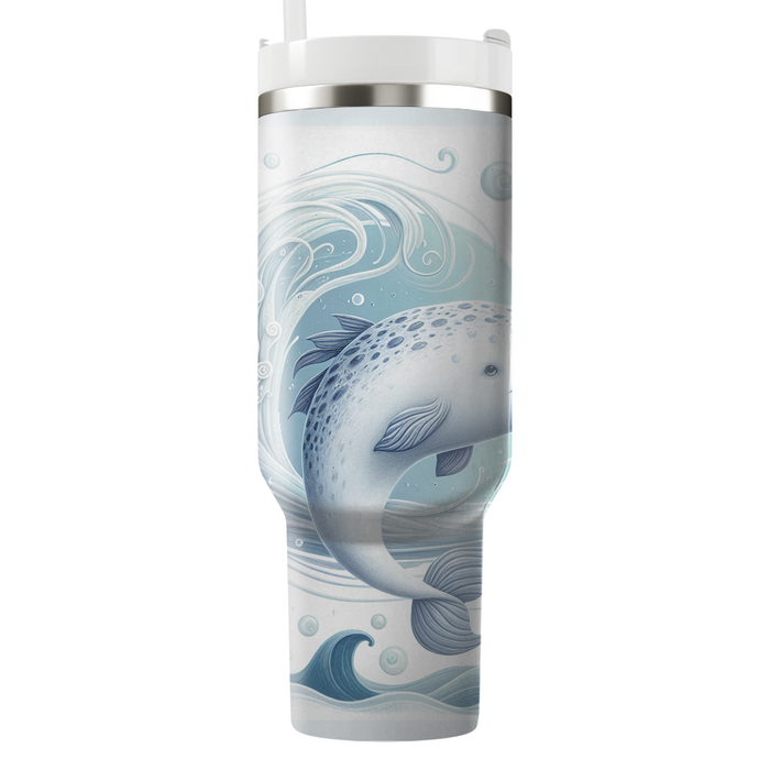 Whimsical Narwhal Nautical  Personalized Tumblers