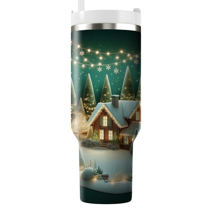 Winter Cozy Cabin Nights  Travel Tumblers