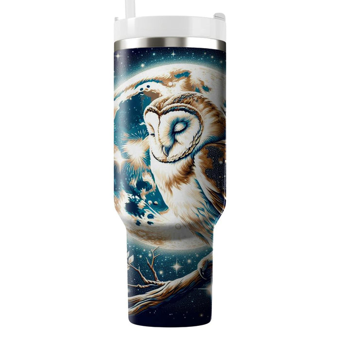 Whimsical Owl In Moonlight  Personalized Tumblers