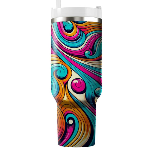 Funky Wave Patterns  Travel Tumblers