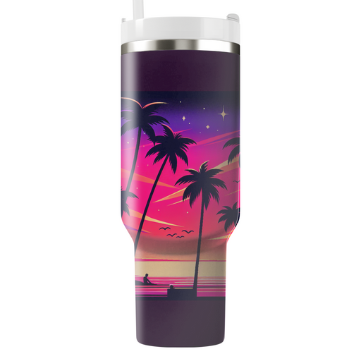 Bright Miami Nights Travel Tumblers