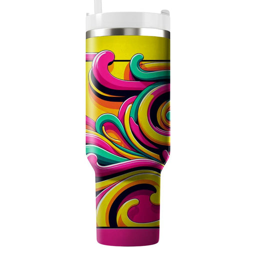 Funky Neon Swirls  Insulated Tumblers