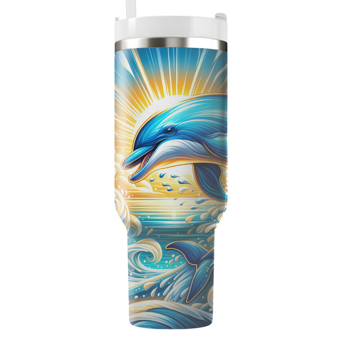 Energetic Dolphin Splash  Tumblers With Lids