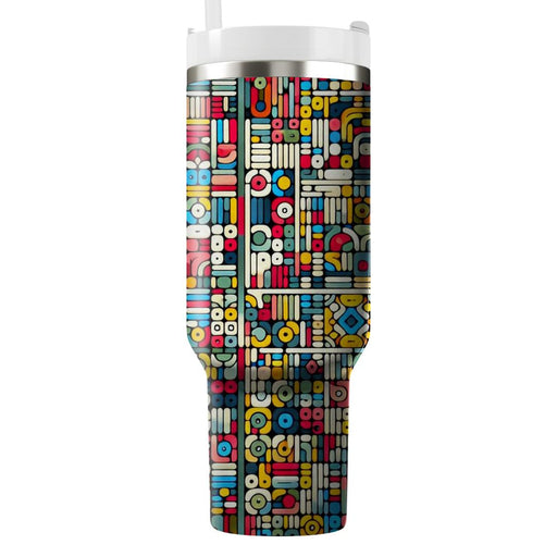 Vibrant 80s Mosaic  Custom Tumblers