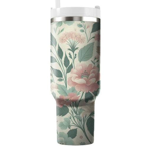 Vintage Flora  Tumblers With Lids