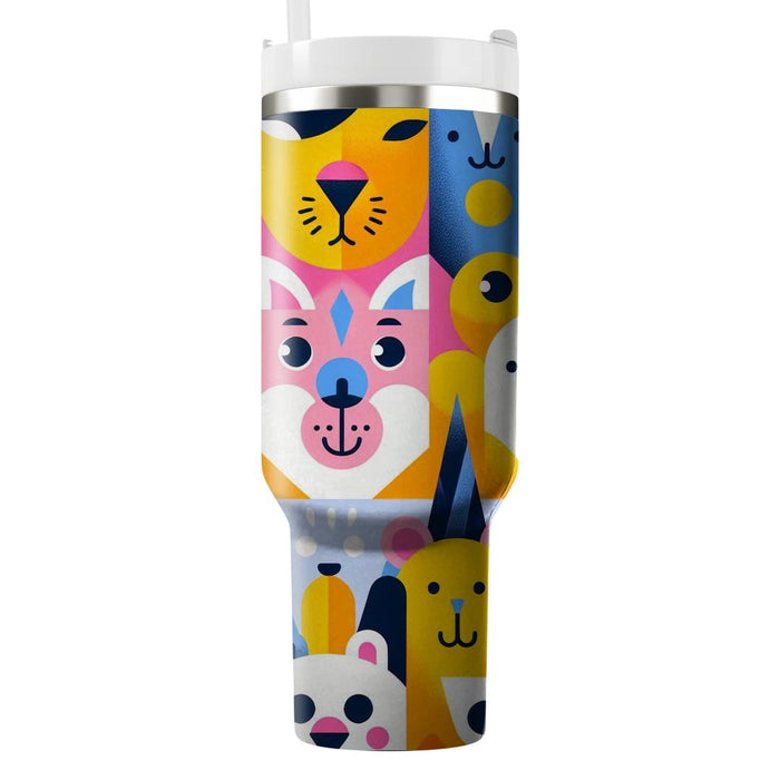 Whimsical Animal Faces  Travel Tumblers