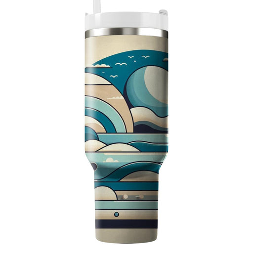 Charming Beach Waves  Travel Tumblers