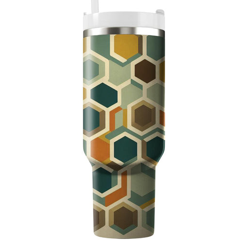 Retro Hexagonal Tile  Personalized Tumblers