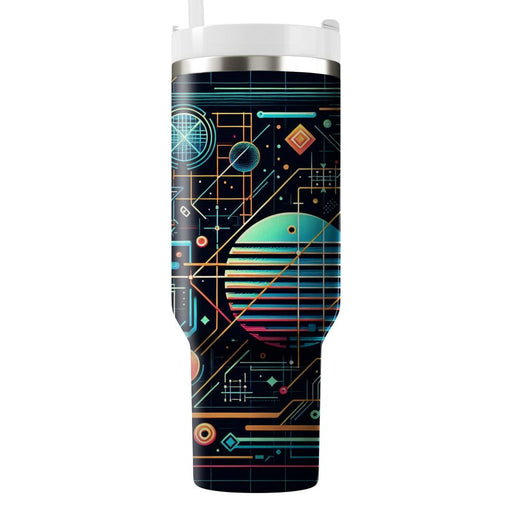 Geometric Neon Grid  Custom Tumblers