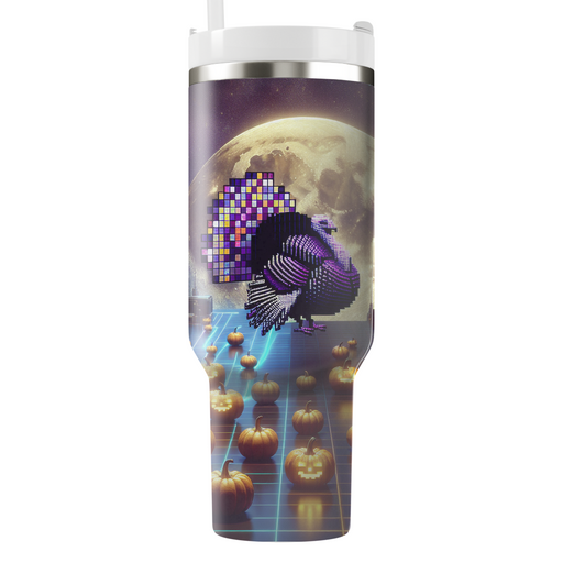 Futuristic Harvest Moon - A High-tech Thanksgiving  Travel Tumblers