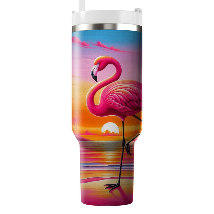 Tropical Sunset Flamingo  Tumbler Cups