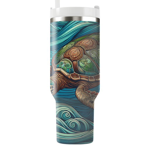 Serene Sea Turtle Voyage  Tumbler Cups