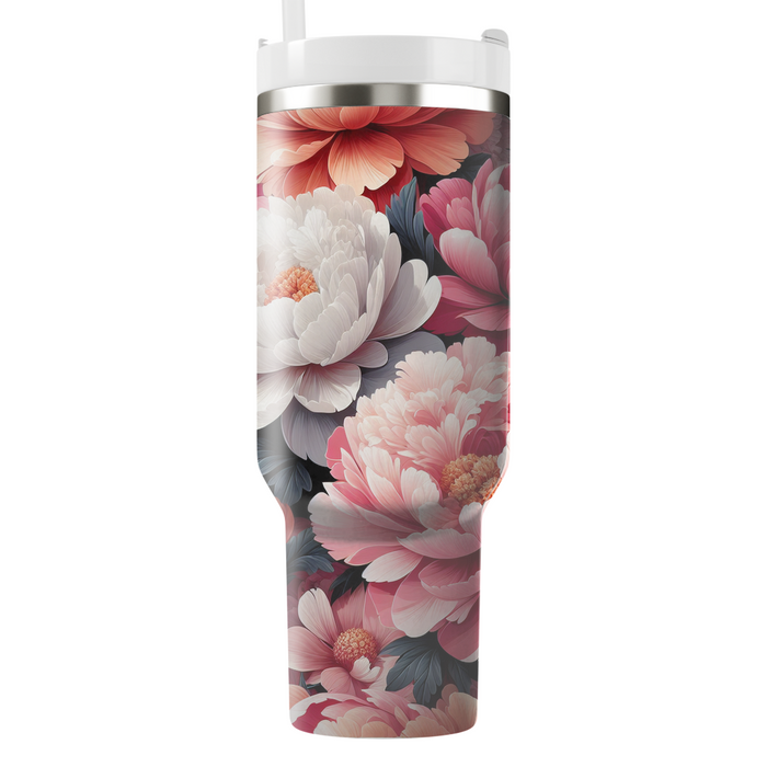 Bold Peony Explosion  Tumblers With Lids