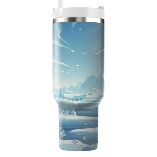 Winter Polar Bear  Travel Tumblers