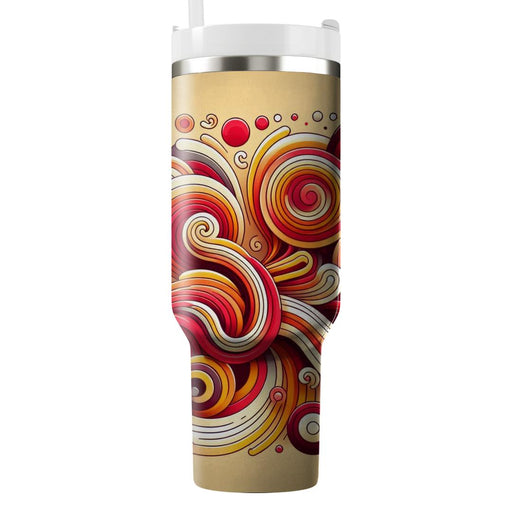 Retro Mod Swirls  Tumbler Cups