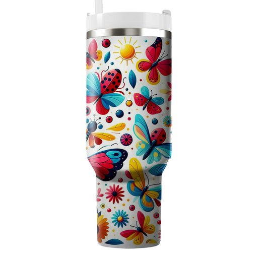 Brightly Colored Insects  Personalized Tumblers