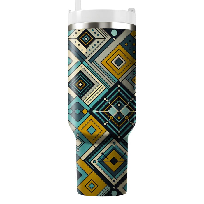 Geometric Retro Diamonds  Insulated Tumblers