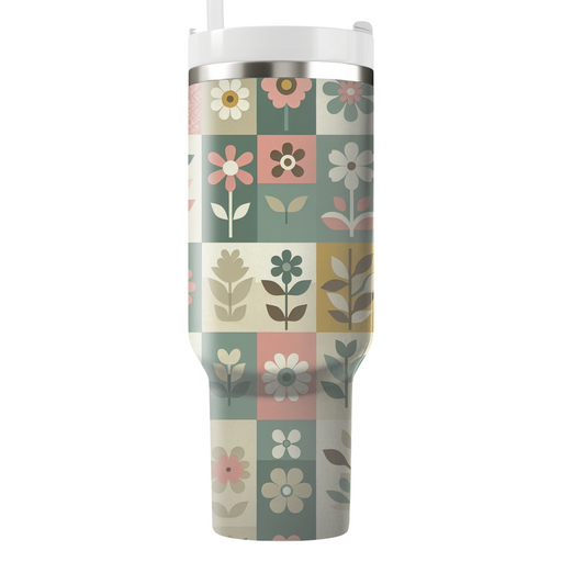 Retro Floral Patchwork Custom Tumblers