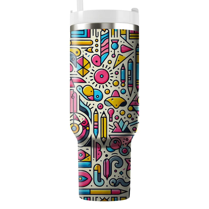 Whimsical Doodle Design  Tumbler Cups