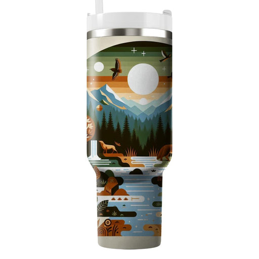 Retro Peaceful Nature  Tumblers With Lids