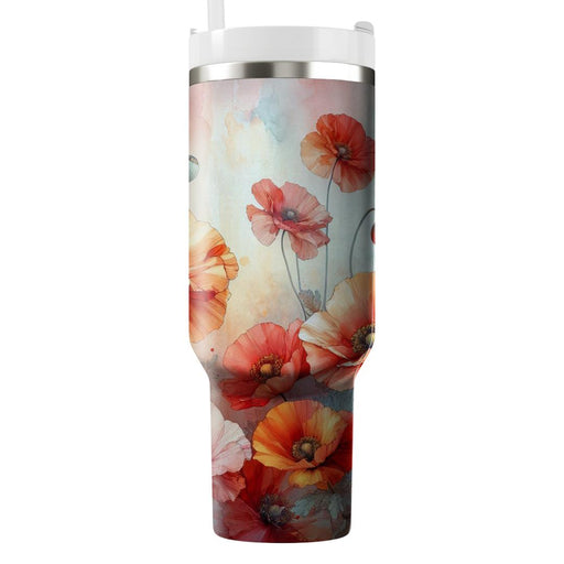 Watercolor Poppy  Tumblers For Gifts