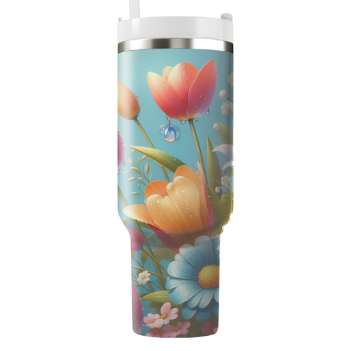 Spring Rain And Blooms  Personalized Tumblers