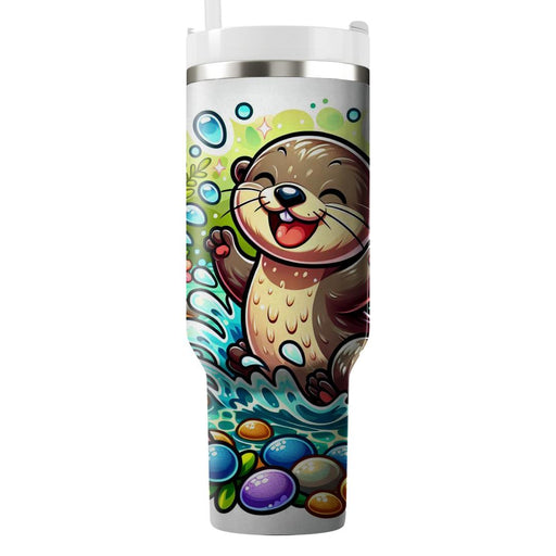 Whimsical Otter Splash  Custom Tumblers