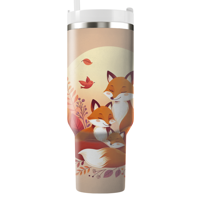 Whimsical Fox Family  Tumbler Cups