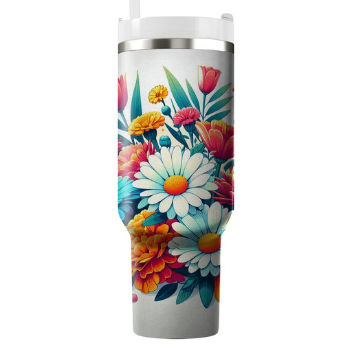 Sunshine Floral Patchwork  Tumbler Cups