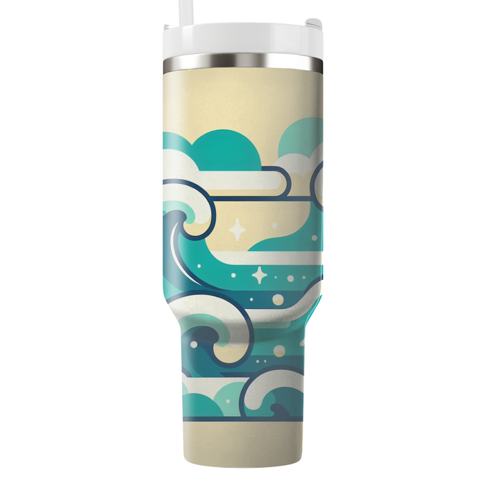 Whimsical Ocean Waves  Custom Tumblers