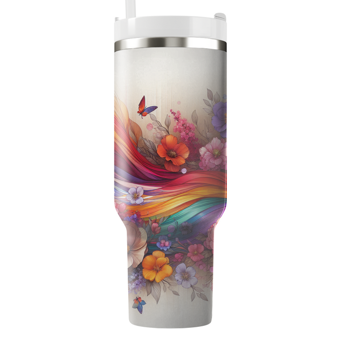 Spring Rainbow Garden  Travel Tumblers