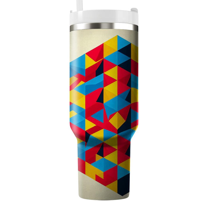 Triangular Prism Pattern  Tumblers With Lids