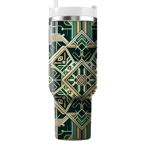 Art Deco Geometric Pattern  Personalized Tumblers