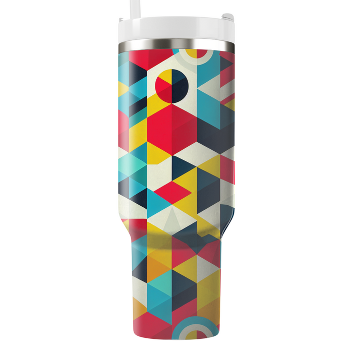 Colorful Polygon Parade Custom Tumblers