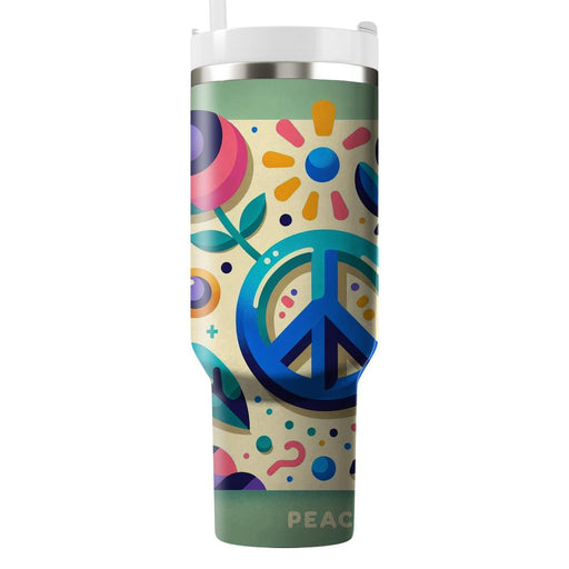 Retro Peace Signs  Custom Tumblers