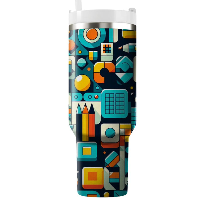 Geometric Block Design  Travel Tumblers