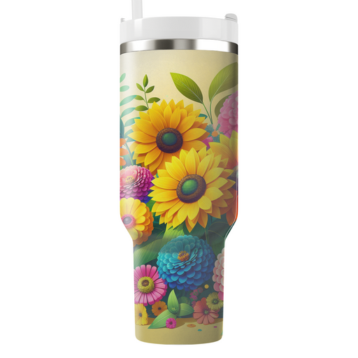 Bright Garden Delight  Travel Tumblers