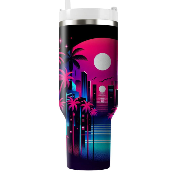 Bright Miami Nights  Tumblers With Lids