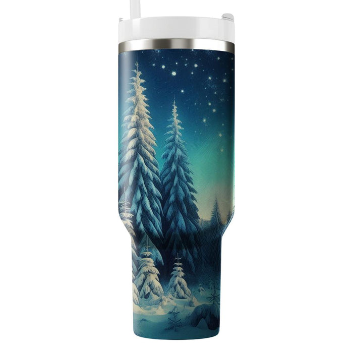 Winter Snowy Pine Forest  Insulated Tumblers