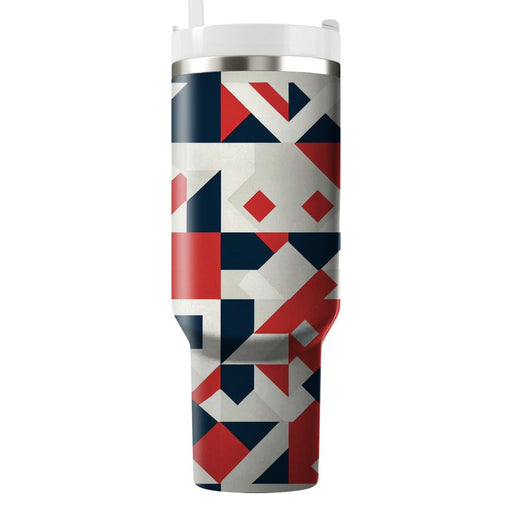 Geometric Tartan  Travel Tumblers