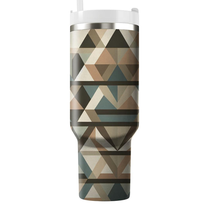 Triangular Earth Tone Symphony  Insulated Tumblers