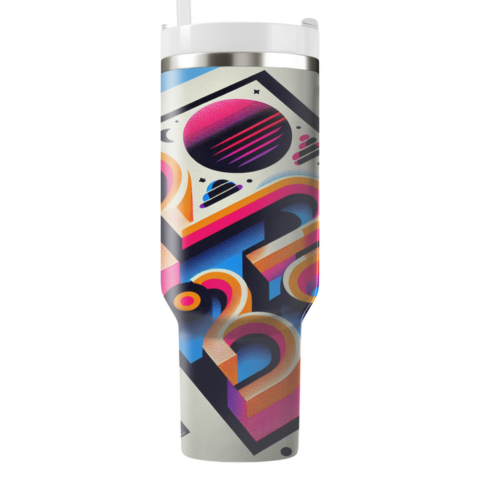 Vibrant 80s Typography Insulated Tumblers